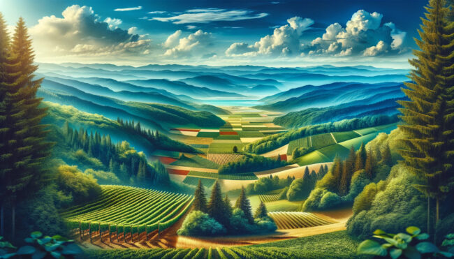 belle peinture d'un paysage dans le Jura